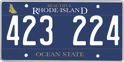 RI license plate 423224