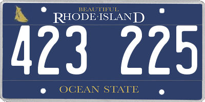 RI license plate 423225