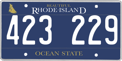 RI license plate 423229