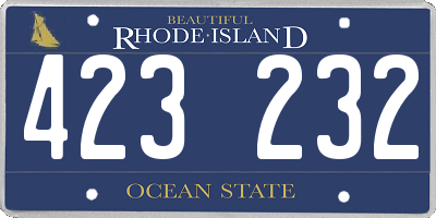 RI license plate 423232