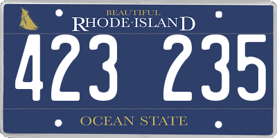 RI license plate 423235