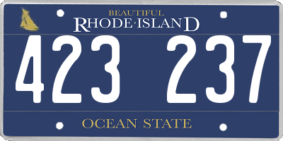 RI license plate 423237