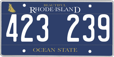 RI license plate 423239