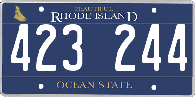 RI license plate 423244