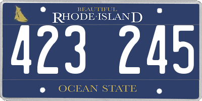RI license plate 423245