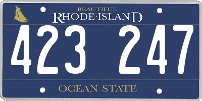 RI license plate 423247