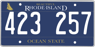 RI license plate 423257