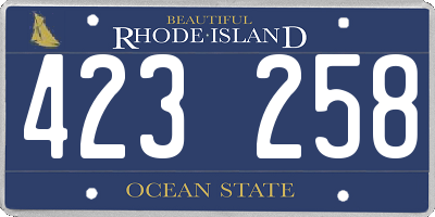 RI license plate 423258
