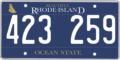 RI license plate 423259