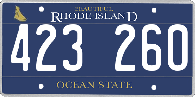RI license plate 423260