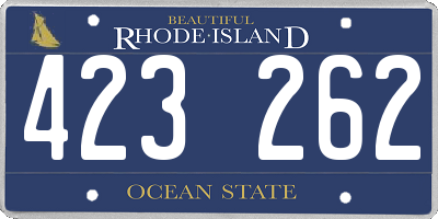 RI license plate 423262