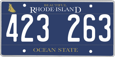 RI license plate 423263
