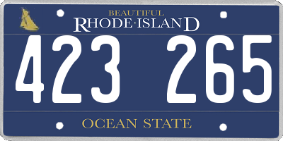 RI license plate 423265