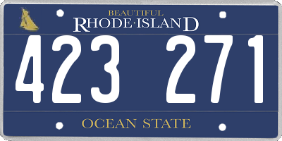 RI license plate 423271