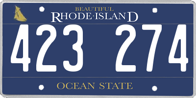 RI license plate 423274