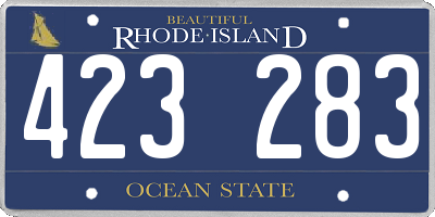 RI license plate 423283