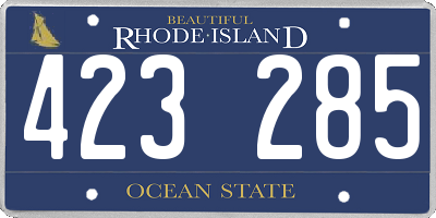 RI license plate 423285