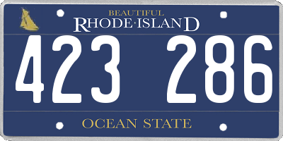 RI license plate 423286