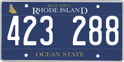 RI license plate 423288