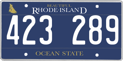 RI license plate 423289