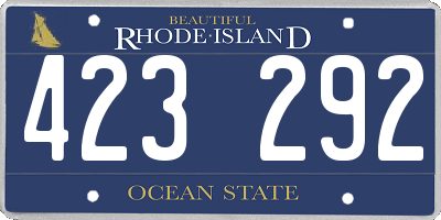 RI license plate 423292