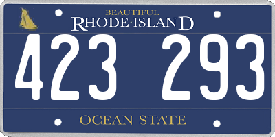 RI license plate 423293