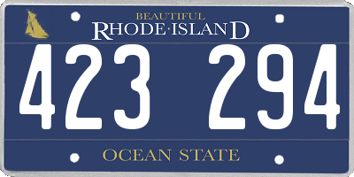 RI license plate 423294