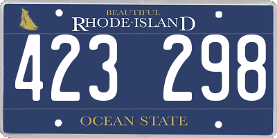 RI license plate 423298