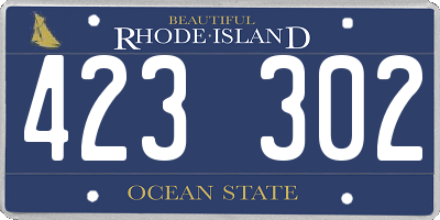 RI license plate 423302