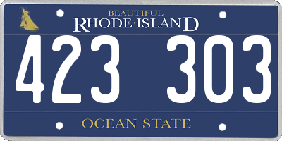 RI license plate 423303