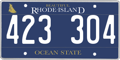 RI license plate 423304