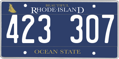 RI license plate 423307