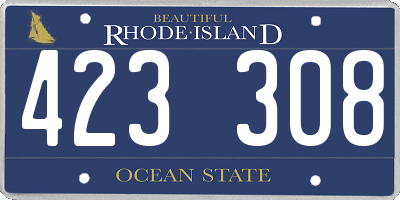 RI license plate 423308