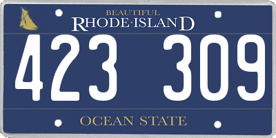 RI license plate 423309