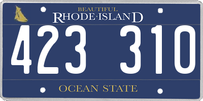 RI license plate 423310