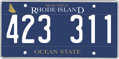 RI license plate 423311