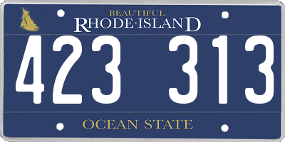 RI license plate 423313