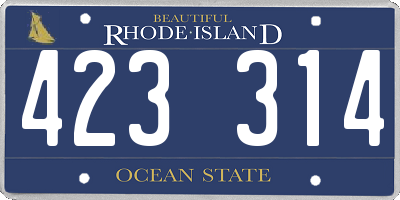 RI license plate 423314
