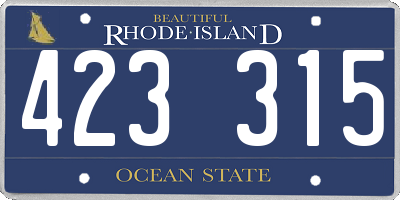 RI license plate 423315