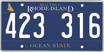 RI license plate 423316