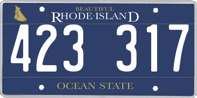 RI license plate 423317