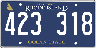 RI license plate 423318