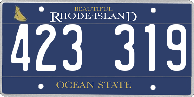 RI license plate 423319