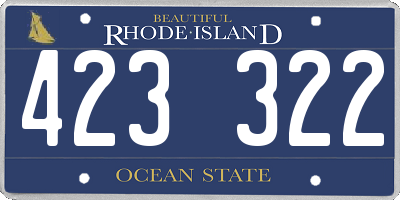 RI license plate 423322