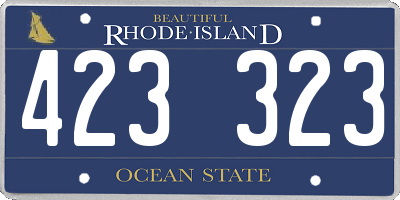 RI license plate 423323