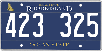 RI license plate 423325