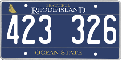 RI license plate 423326