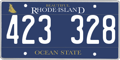RI license plate 423328