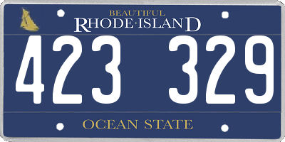 RI license plate 423329