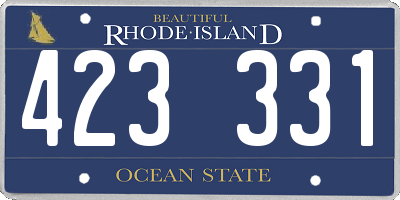 RI license plate 423331